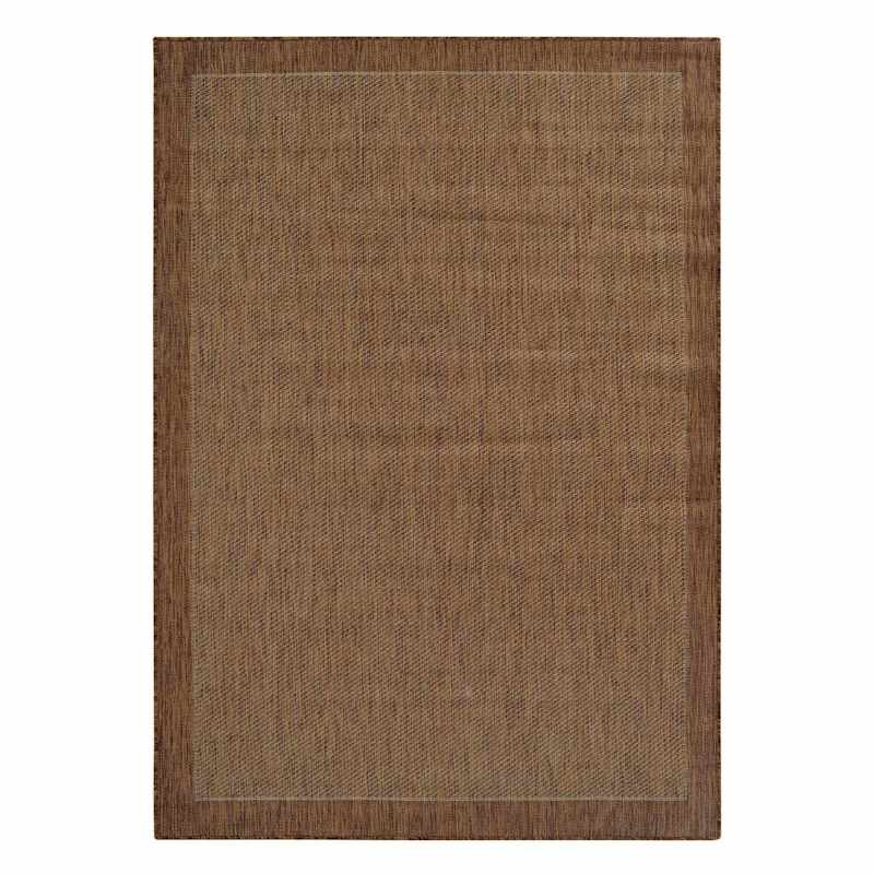 (E54) Light Brown Border Sisal Indoor & Outdoor Area Rug, 5x7 | At Home