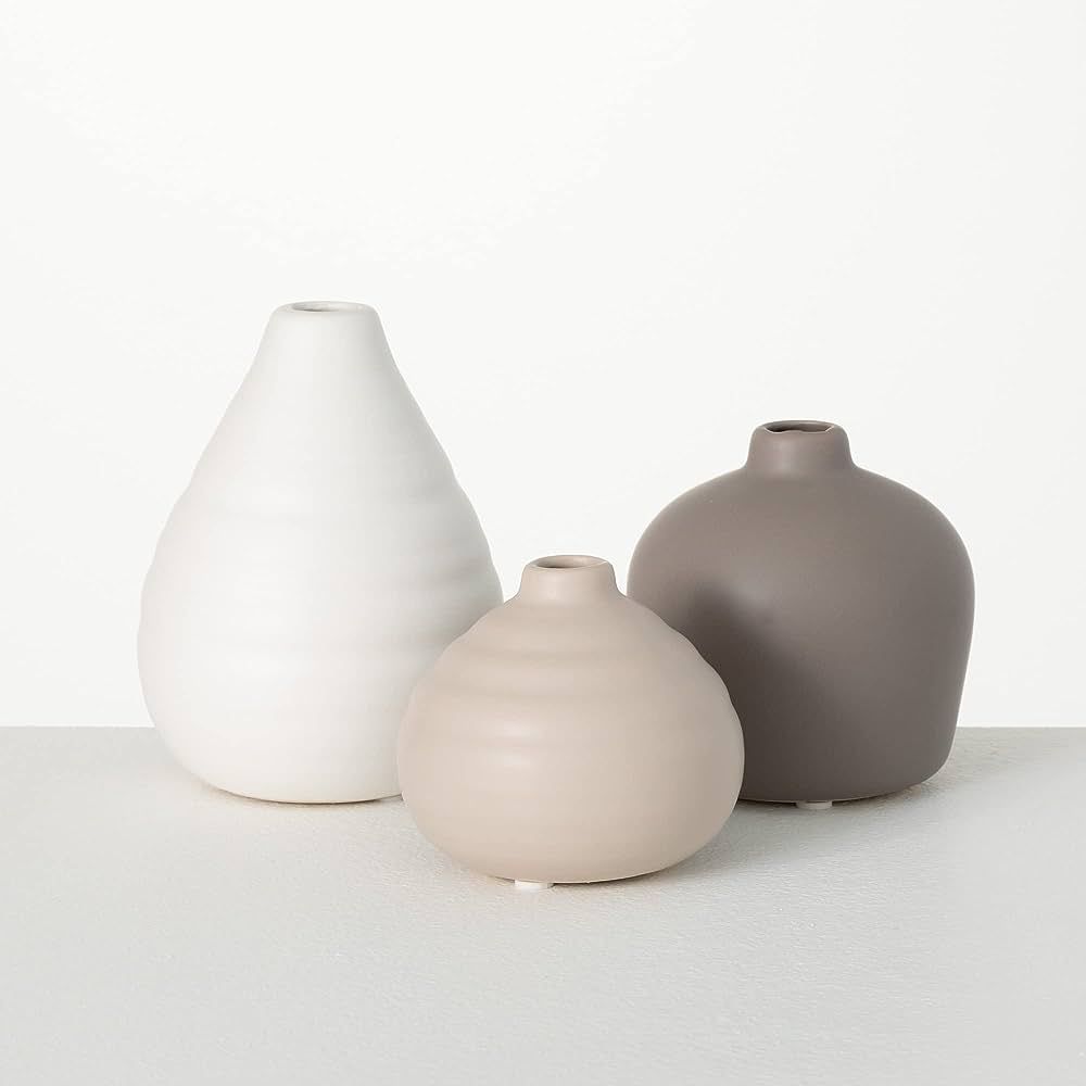 Sullivans Vase Set, Modern Ceramic Bud Vases, Centerpiece Vases for Table, Shelf, Coffee Table, a... | Amazon (US)
