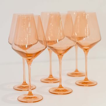 Estelle Colored Glass Stemmed Wine Glass | West Elm (US)