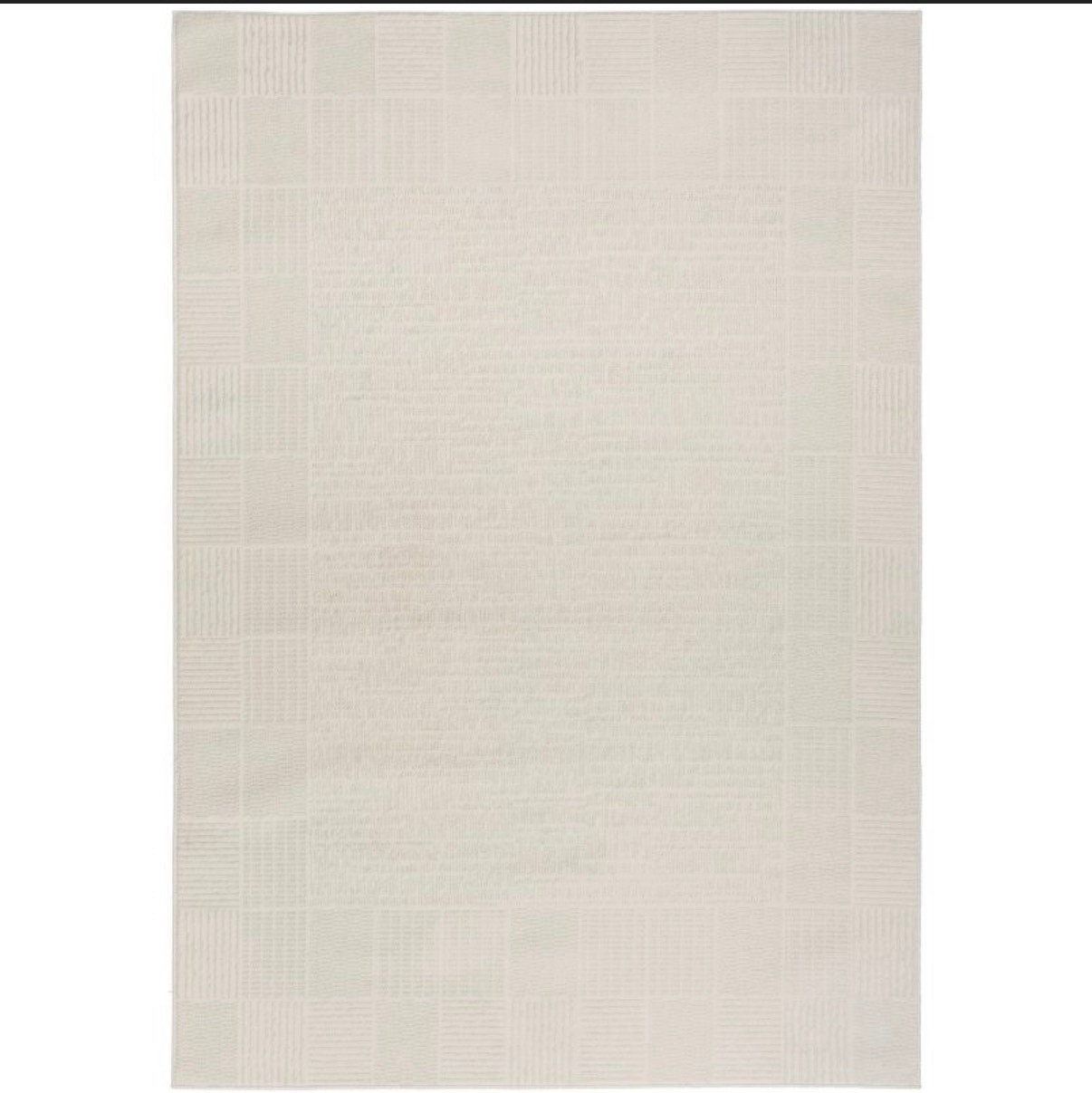 Nourison 5'x7' Nordic Checkered Bordered
Woven Area Rug Ivory

Cute Target area rug 
Home must have 