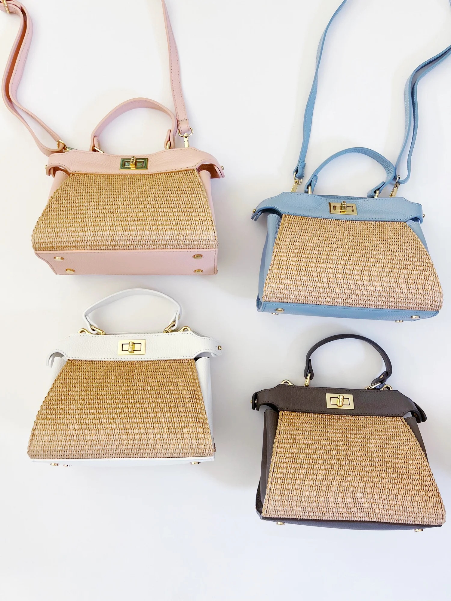 Mini Twist Lock Raffia Bag — COLORES COLLECTIVE | Colores Collective