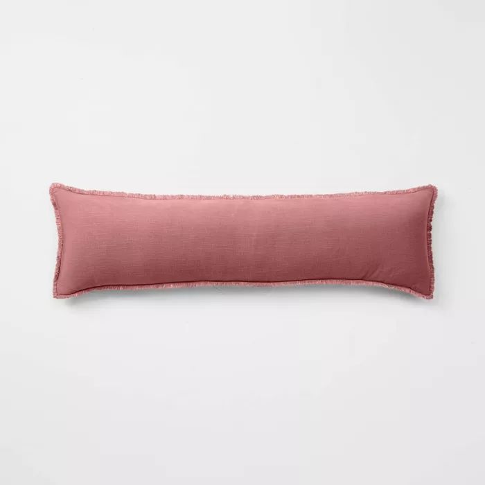 Lumbar Heavyweight Linen Blend Throw Pillow Rose - Casaluna&#8482; | Target