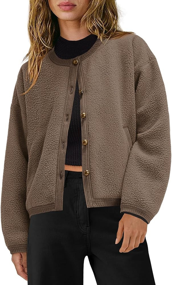 Yanekop Womens Sherpa Jacket Button Down Fleece Winter Coat Fuzzy Jackets Chunky Cardigan Sweater... | Amazon (US)