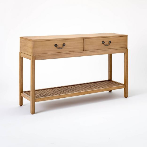 Brandeis Woven Console Table Brown - Threshold™ designed with Studio McGee | Target