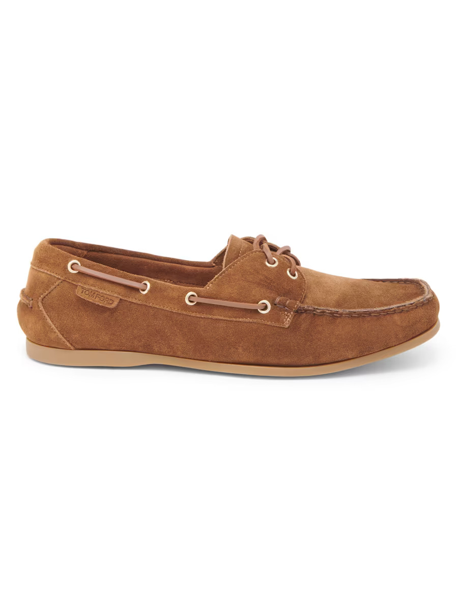 TOM FORD Robin Suede Boat Shoes | Saks Fifth Avenue | Saks Fifth Avenue