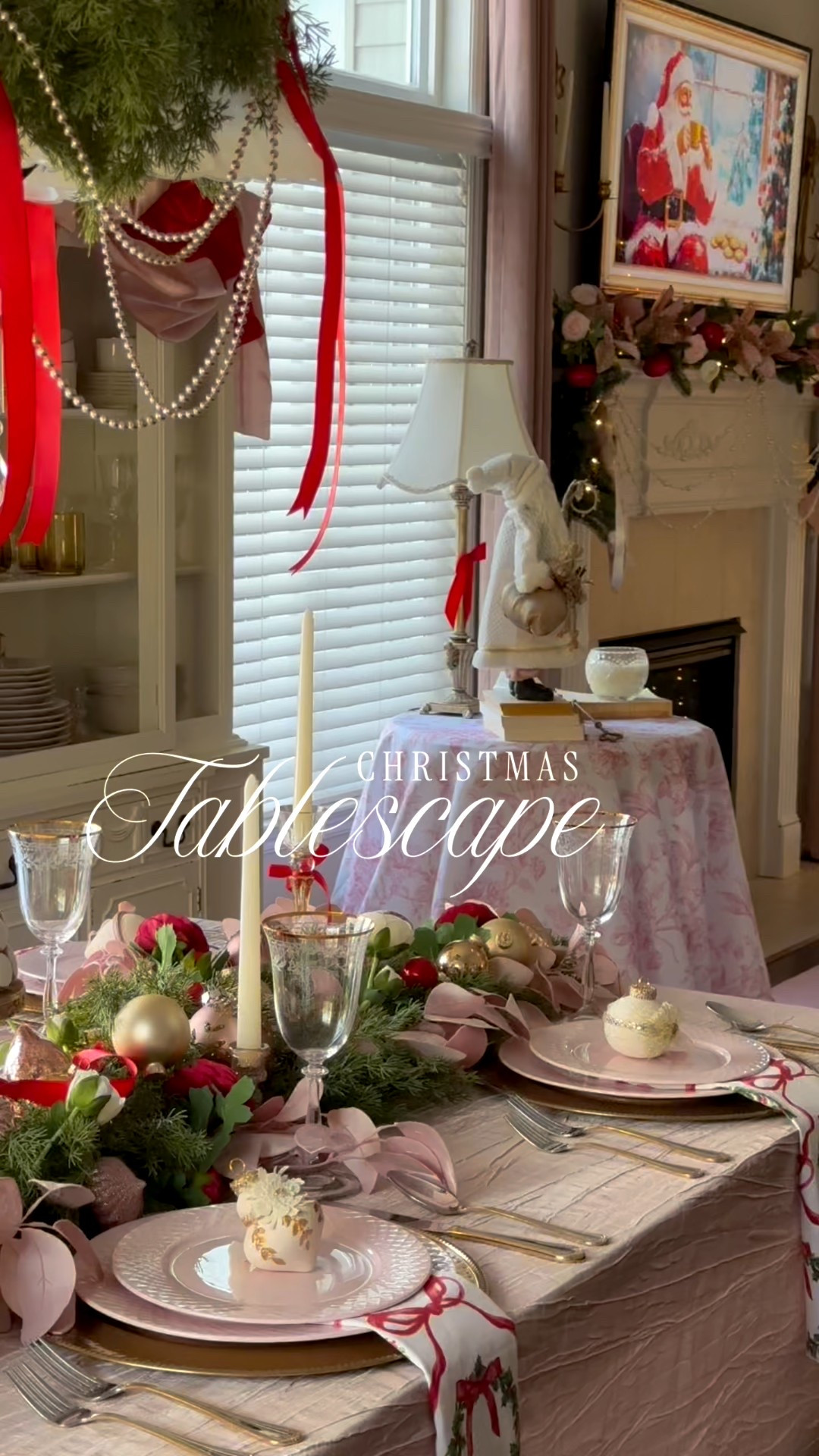 Christmas Tablescape in pink and red! 
Traditional and so romantic 🎀🎄❤️

Table styling 
Christmas decorations 
Christmas place settings 
Pink dinnerware collection 
Mikasa 
Wayfair 
Tablescapes 

#LTKHoliday #LTKHome #LTKSeasonal