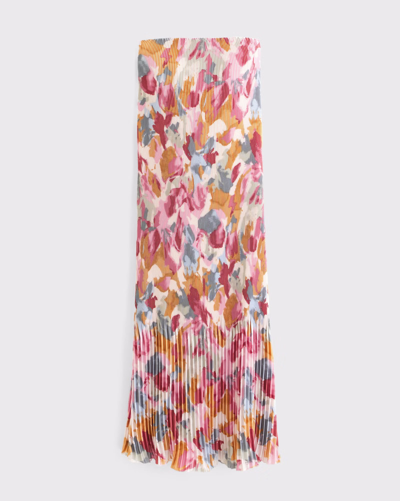 The A&F Giselle Pleat Release Midi Dress | Abercrombie & Fitch (US)