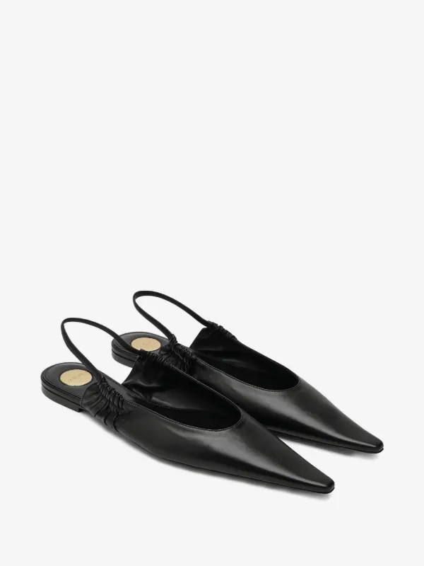 Biarritz pointed ruched ballet flats | Farfetch Global
