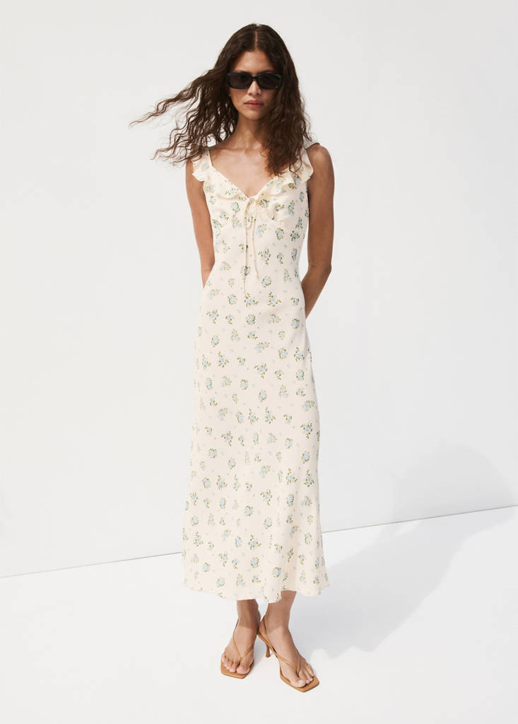 Floral print dress ecru - Woman - 4 - MANGO | Mango (US/MX/AU)
