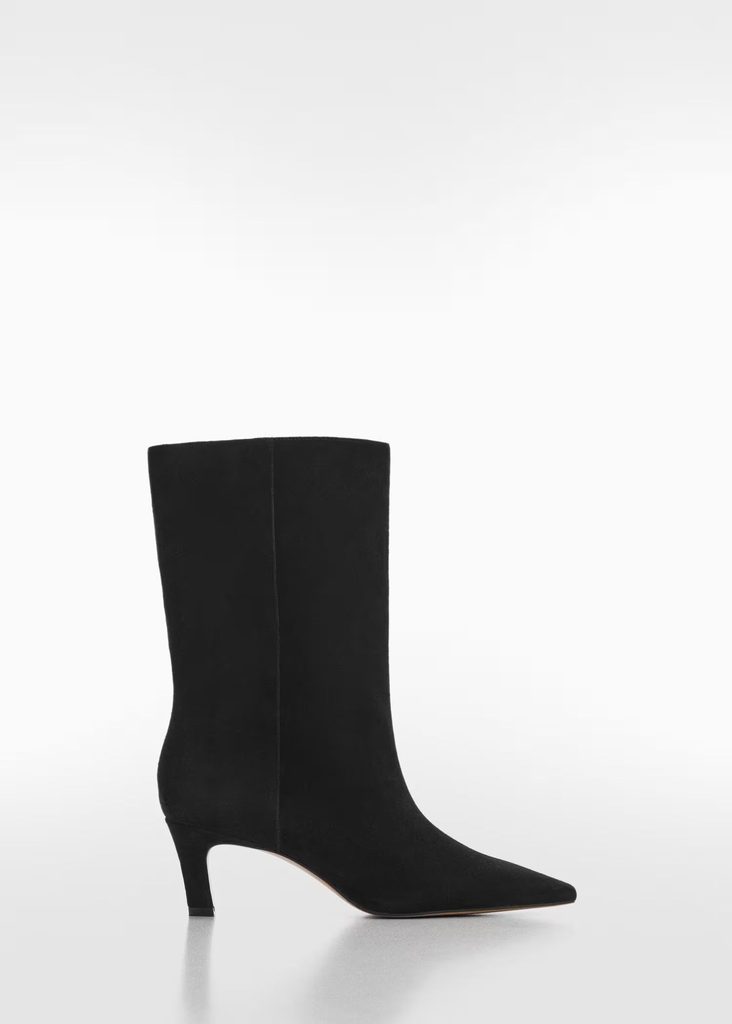 Leather boots with kitten heels  -  Women | Mango USA | MANGO (US)