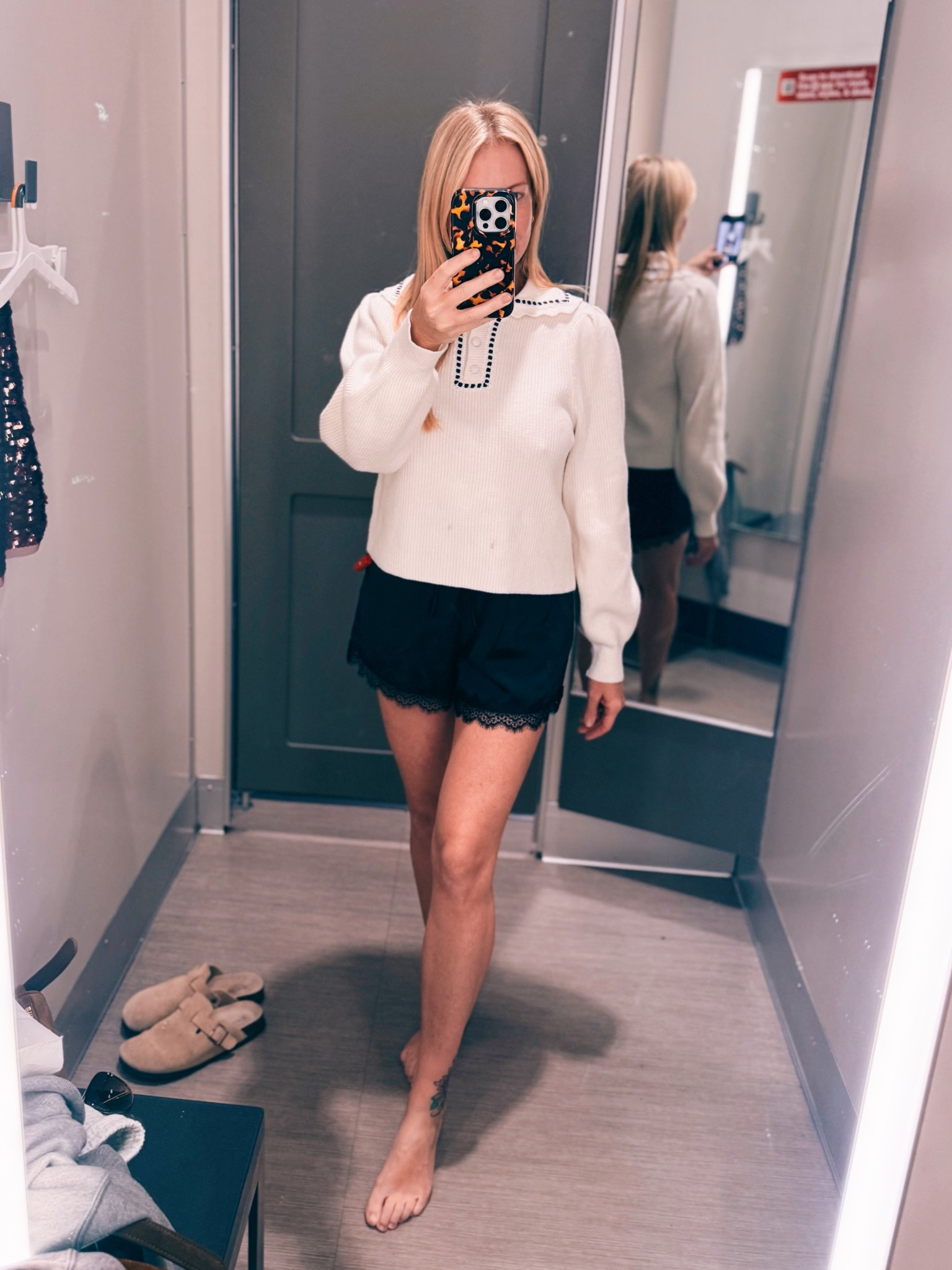 Cute Holiday outfit ideas | silk shorts | Holiday party looks | wearing size medium sweater and size small in the shorts 

#LTKHoliday #LTKFindsUnder50