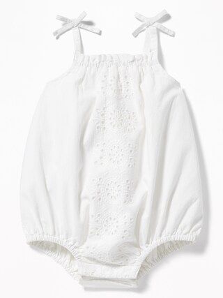 Tie-Shoulder Cutwork Bubble for Baby | Old Navy US