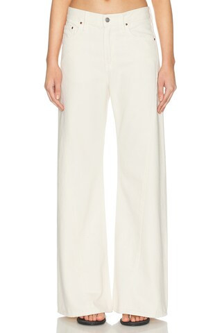 MOTHER The Lemon Twist Sneak Jeans in Ivory | FWRD 