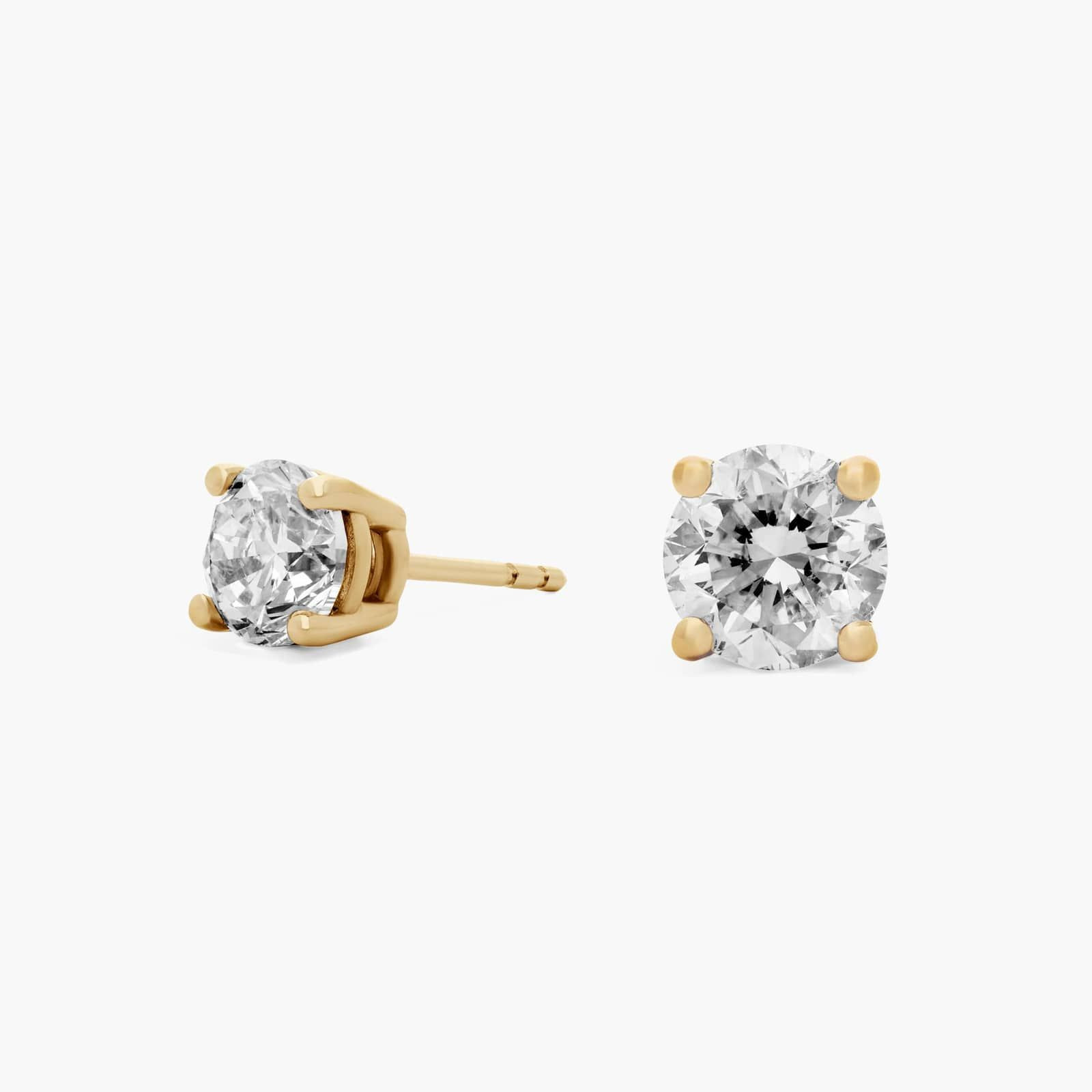 Diamond Stud Earrings In 18k Yellow Gold (2 ct. tw.) | Blue Nile