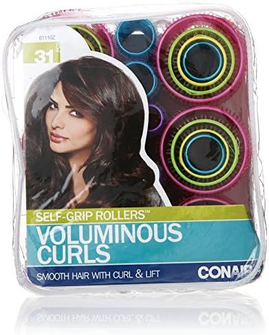 Conair SelfGrip Rollers Assorted, Roller sizes differentiated by color (mauve is largest), 31 Cou... | Amazon (US)