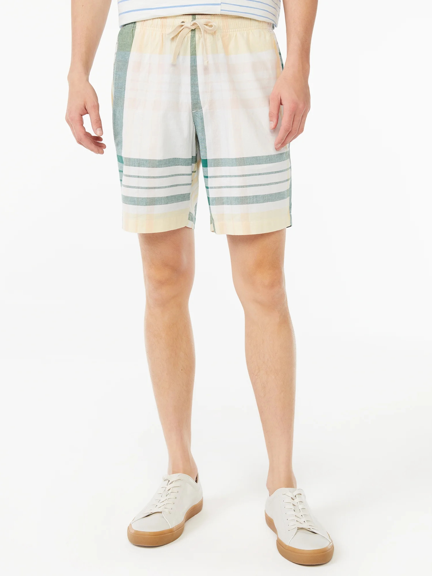 Free Assembly Men's E-Waist Madras Plaid Utility Shorts - Walmart.com | Walmart (US)