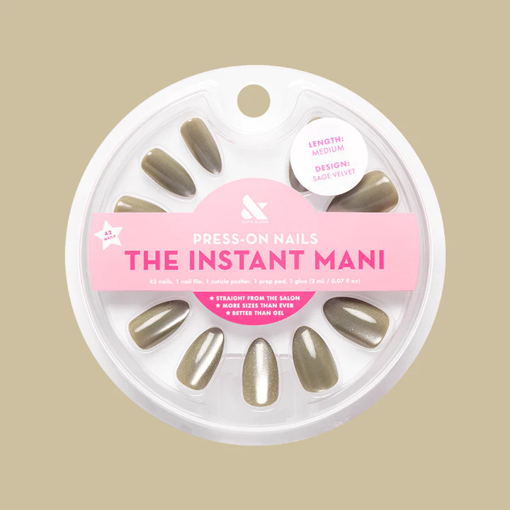 Sage Velvet - Press-On | Medium | Almond | Olive & June