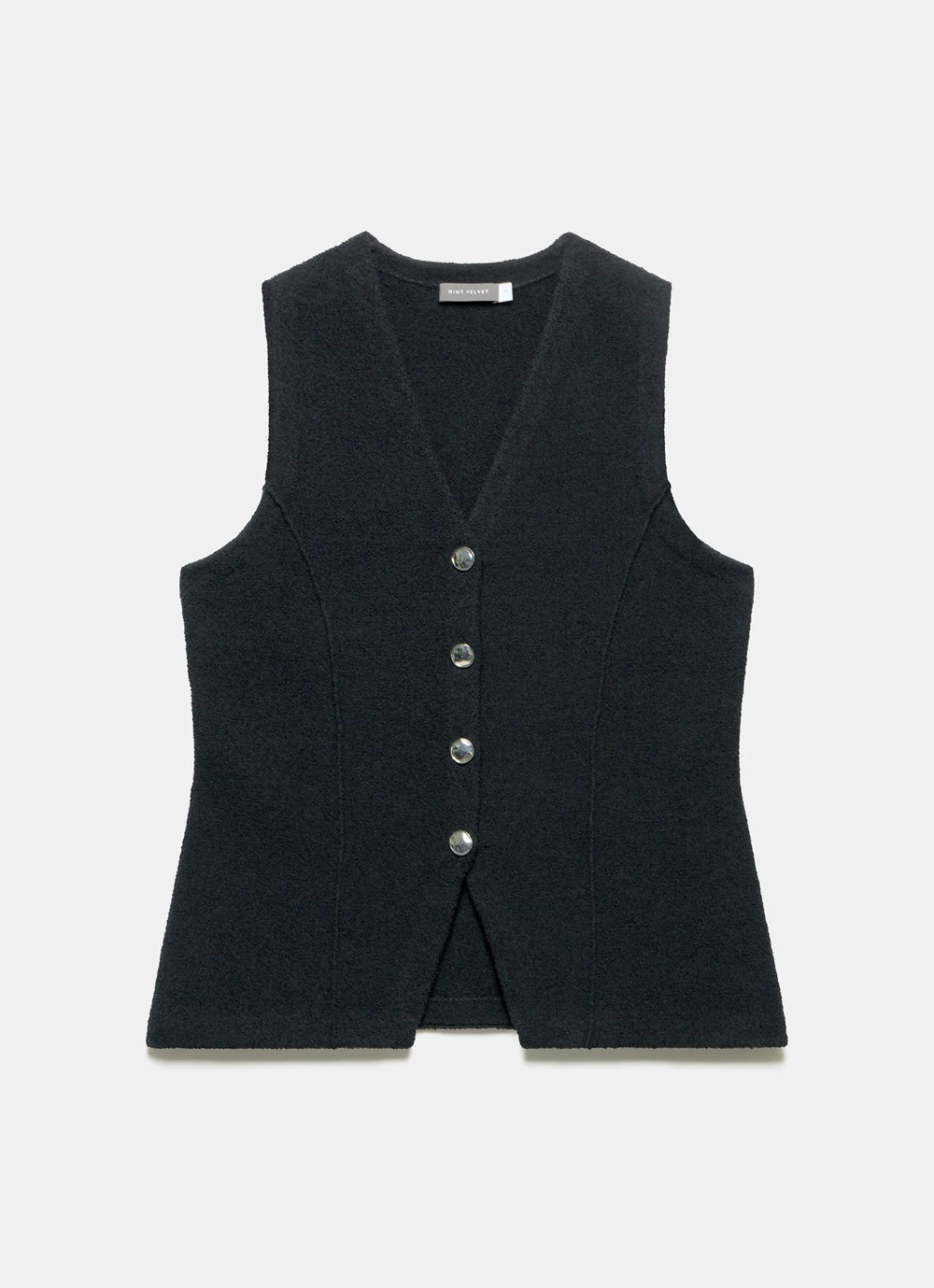 Black Longline Knit Waistcoat | Mint Velvet