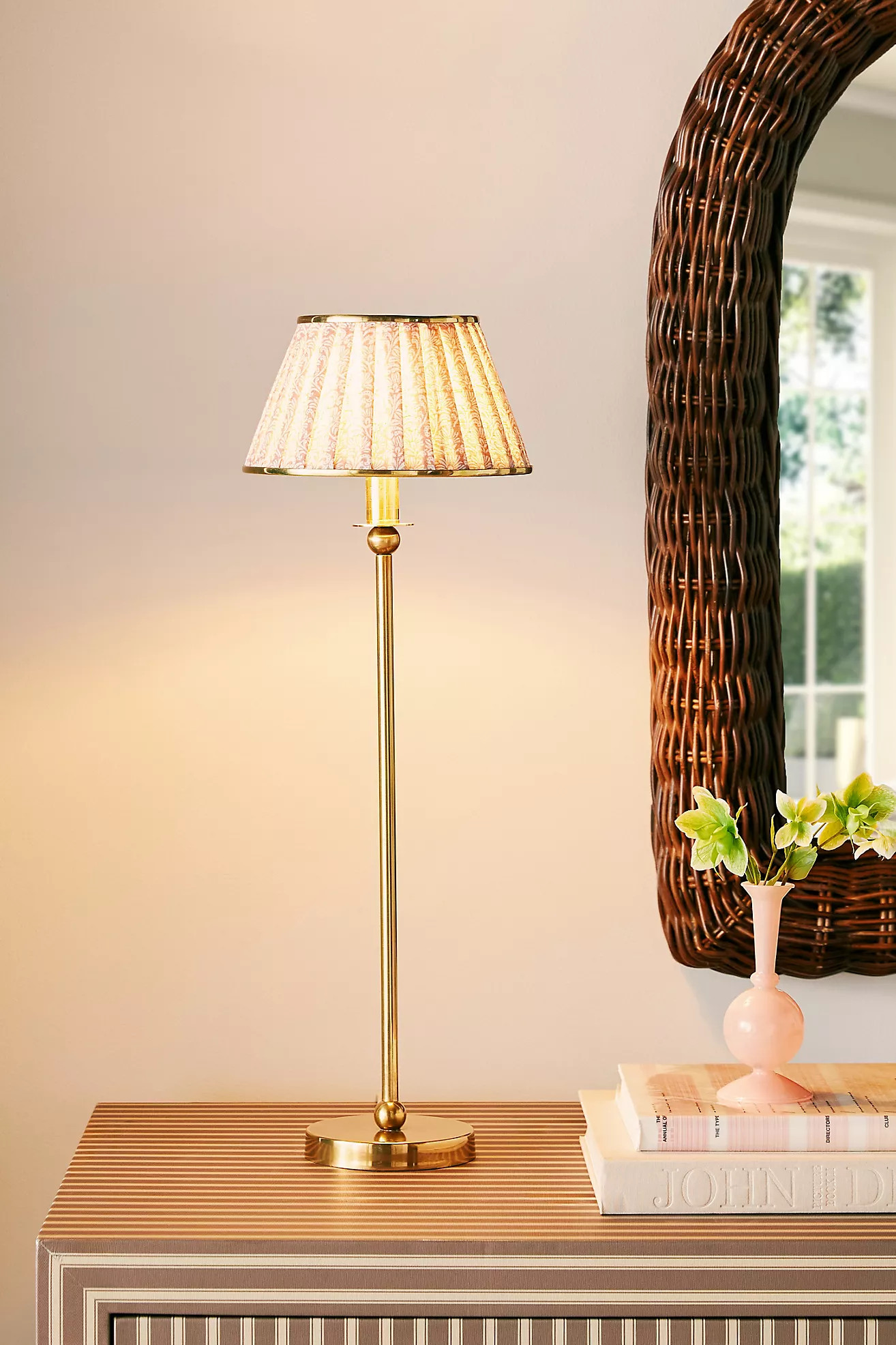 Lee Ruched Printed Shade Brass Table Lamp | Anthropologie (US)