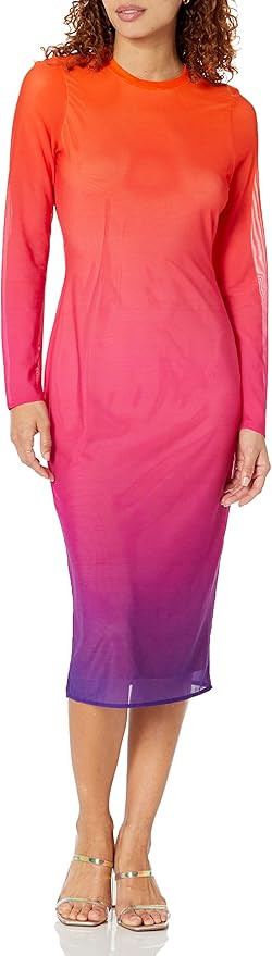 The Drop Women's Gene Mesh Long-Sleeve Midi Dress with Open-Back | Amazon (US)