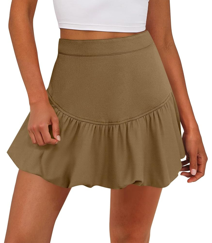 Cicy Bell Womens Bubble Mini Skirt Casual Elastic Waist Y2k Puffy Summer A-line Skirts | Amazon (US)
