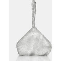 The Lavender Silver Diamante Mini Pouch Party Bag | Public Desire