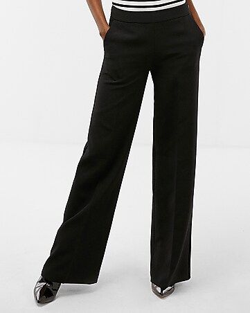 high waisted wide leg dress pant | Express