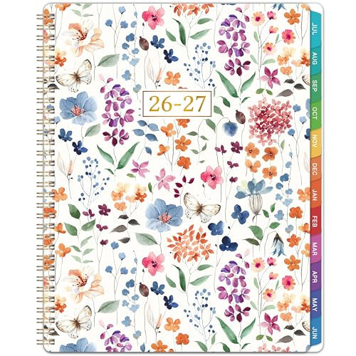 Planner 2026-2027 - Academic Planner 2026-2027, July 2026 - June 2027, 11” x 8.5”, Weekly and Monthly Planner, Calendar Planner, Colorful Tabs, Back Pocket, Holidays - Wildflowers | Amazon (US)