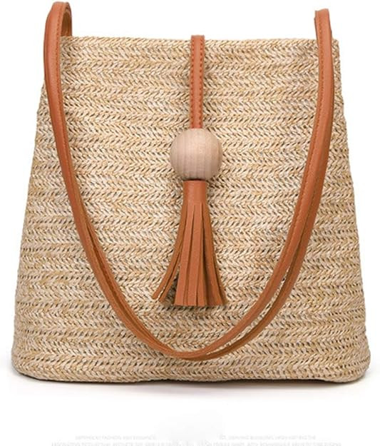 GL-Turelifes Round Summer Straw Bag Big Weave Handbags Beach Shoulder Bags Vocation Tote Handbags... | Amazon (US)