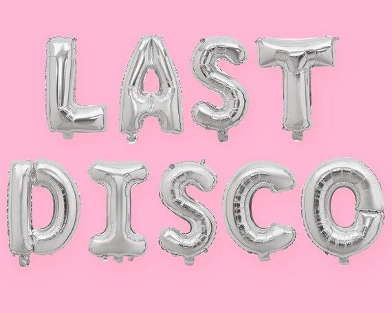 Last Disco 70s Bachelorette Party Decorations - Last Disco 16" Silver Foil Balloons + Bridal Show... | Etsy (US)