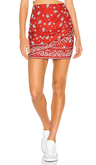Darby Mini Skirt in Red Bandana | Revolve Clothing (Global)