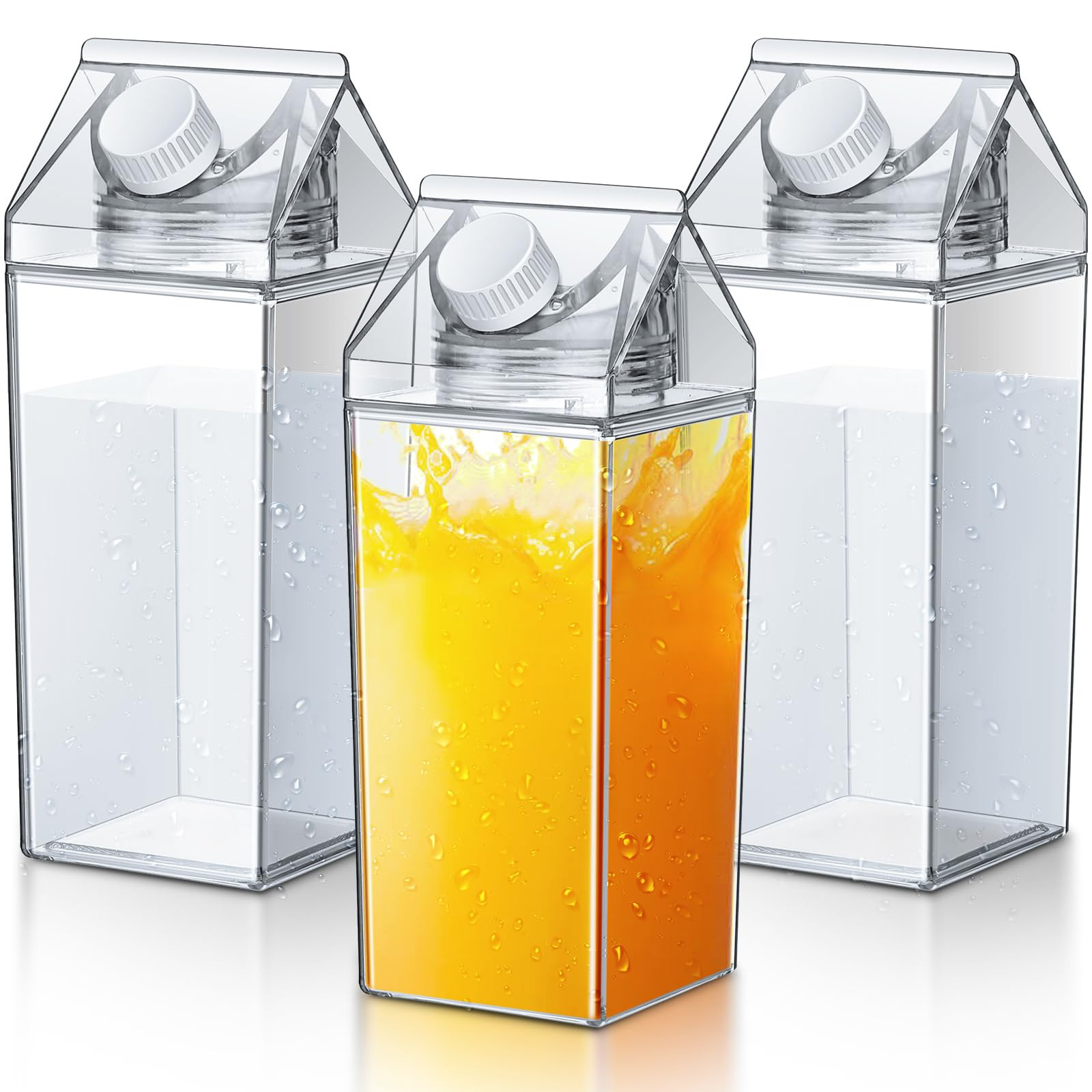Remerry 3 Pcs Milk Carton Water Bottle Square Plastic Coffee Portable Reusable Milk Carton Cup Le... | Amazon (US)