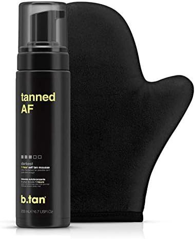 b.tan Tanned AF Tanning Kit - Self Tan Mousse with Applicator Mitt - Value Pack for Fastest, Dark... | Amazon (US)