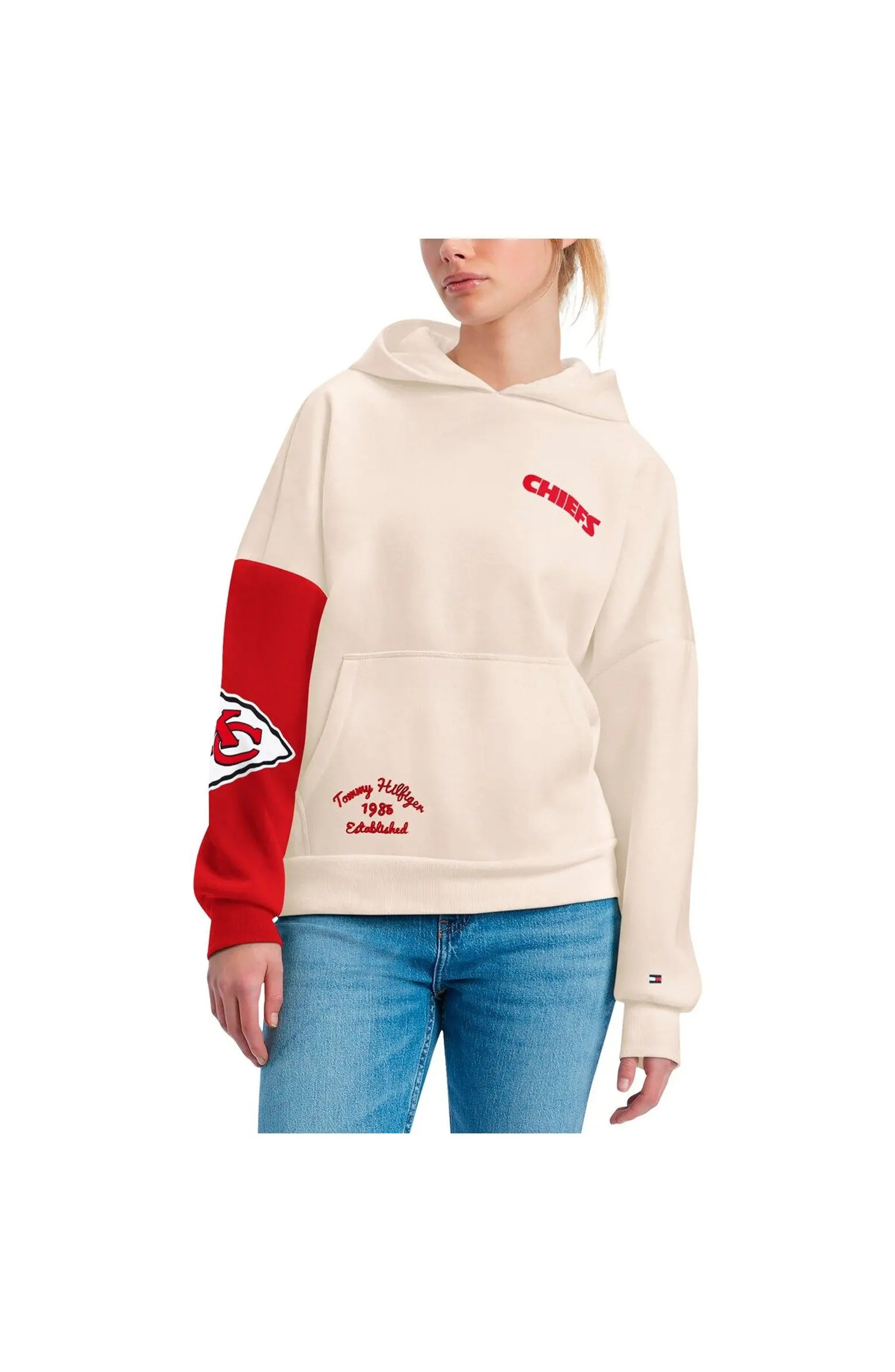 Tommy Hilfiger Women's Tommy Hilfiger Cream/Red Kansas City Chiefs Harriet Pullover Hoodie | Nord... | Nordstrom