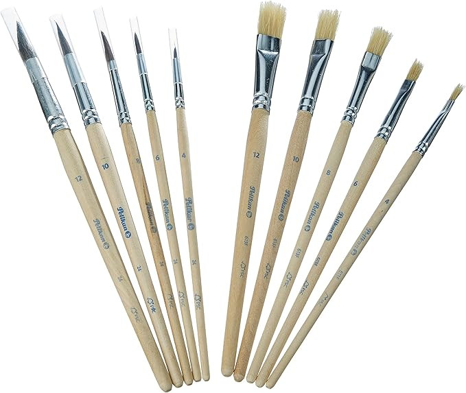 Pelikan 700405 Pinsel Starter-Set mit 5 Haar- und 5 Borstenpinseln, Beige ,( 1er Pack) : Amazon.d... | Amazon (DE)