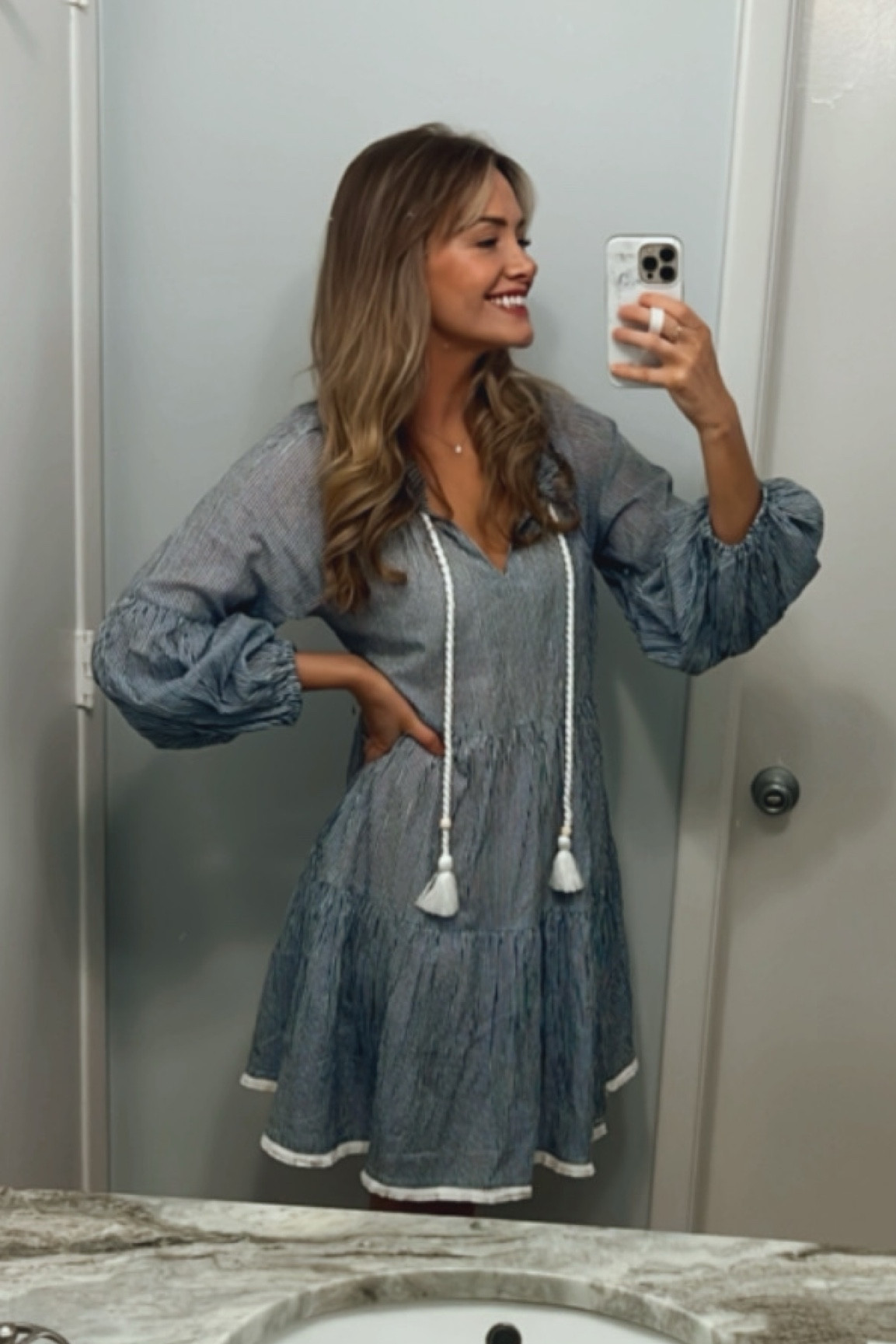 Love this striped navy cover up! And def works as a light dress too!👏