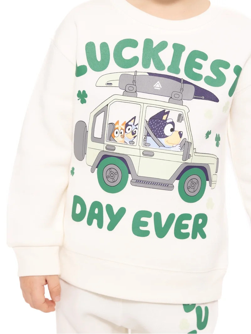 St. Patrick’s Day Bluey Unisex Toddler Graphic Sweatshirt and Jogger Pants Set, 2-Piece, Sizes ... | Walmart (US)