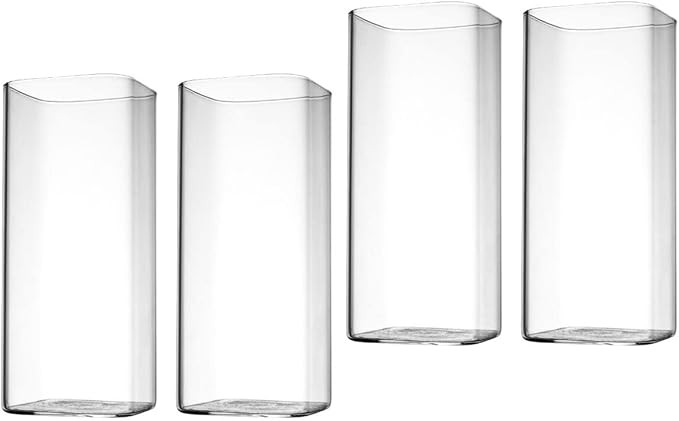 DOITOOL 4 Stück 13 Oz Klare Trinkgläser Dünne Quadratische Kristall-Highball-Gläser Im 4Er-Se... | Amazon (DE)