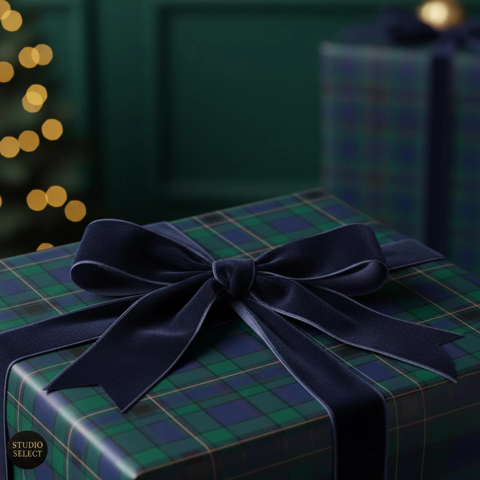 Plaid Tartan Wrapping Paper, Dark Green Gift Wrap, Purple Blue Holiday Christmas Paper - Etsy | Etsy (US)