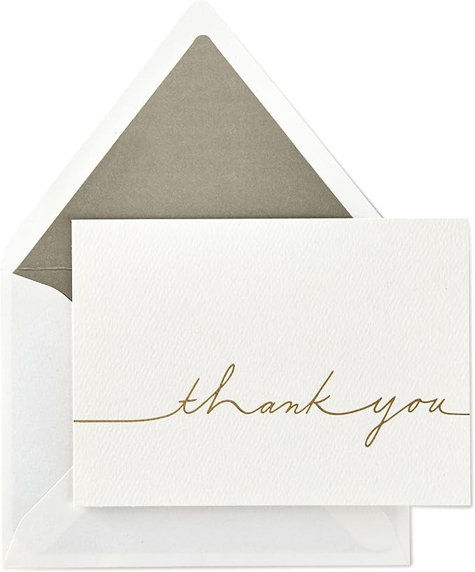 Hallmark Signature Gold Thank You Cards, Gold Script (10 Cards with Envelopes) | Amazon (US)