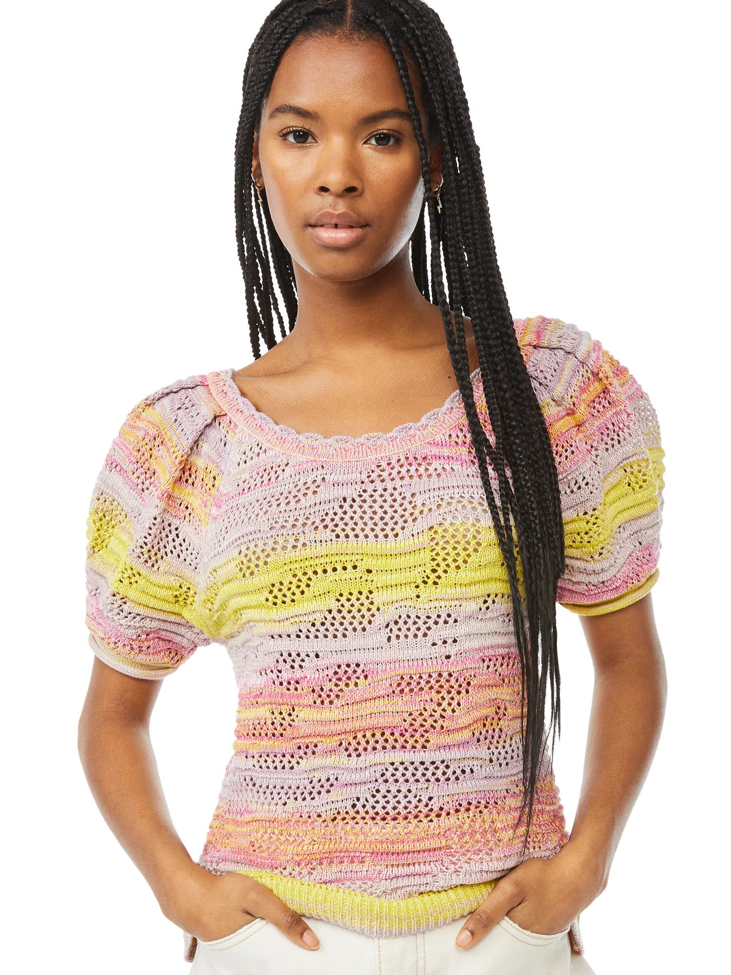 Scoop Women’s Ombre Pointelle T-Shirt | Walmart (US)