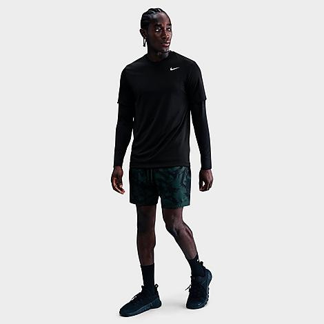 Nike Men's Form Dri-FIT Graphic Print Unlined 7" Versatile Shorts in Seaweed/Black Size: Large | Finish Line (US)