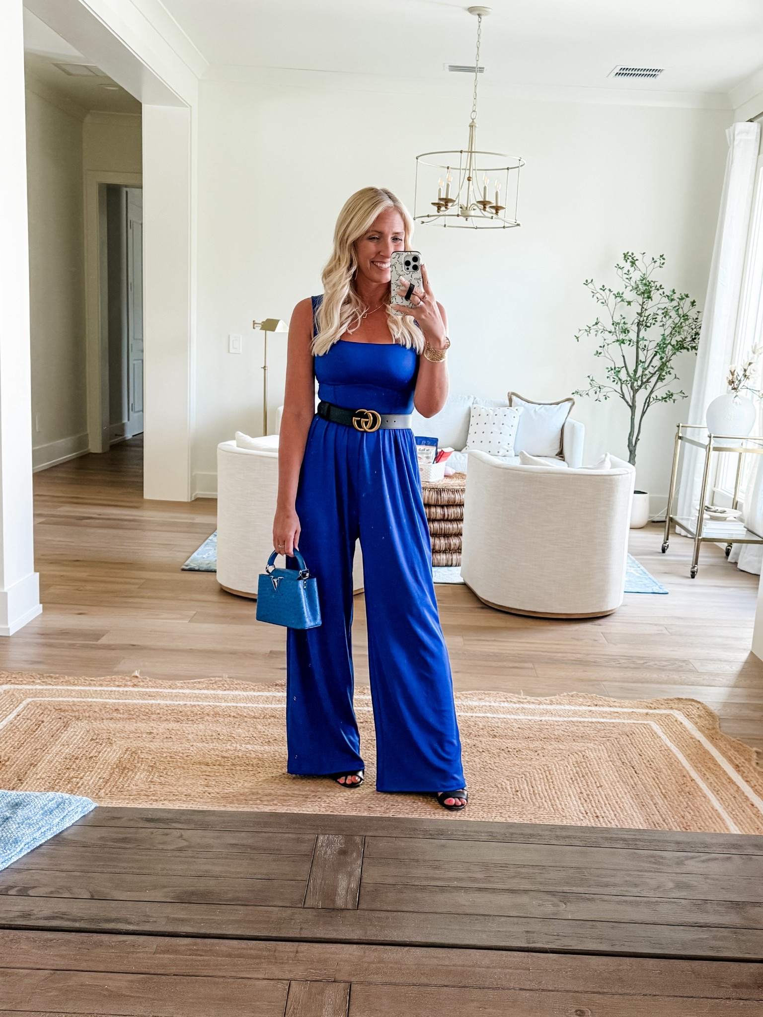 Wardrobe change!  Thought this blue romper was perfect for birthday dinner with the fam.  Also amazing for date night, kids award ceremonies….or pair it with a blazer for work!  Added a belt, purse and heels…all linked.

#LTKItBag #LTKOver40 #LTKFindsUnder50