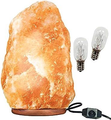 Large Himalayan Rock Salt Lamp Pink Crystal Natural Authentic Hand Carved Decor Lighting Dimmable... | Amazon (US)