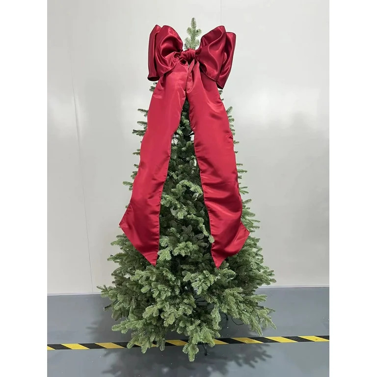 Burgundy Jumbo Satin Christmas Tree Topper Bow, 22"x56", by My Texas House | Walmart (US)