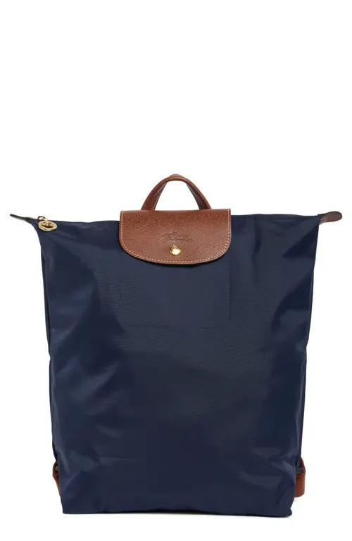 Longchamp Medium Le Pliage Backpack in Navy at Nordstrom | Nordstrom