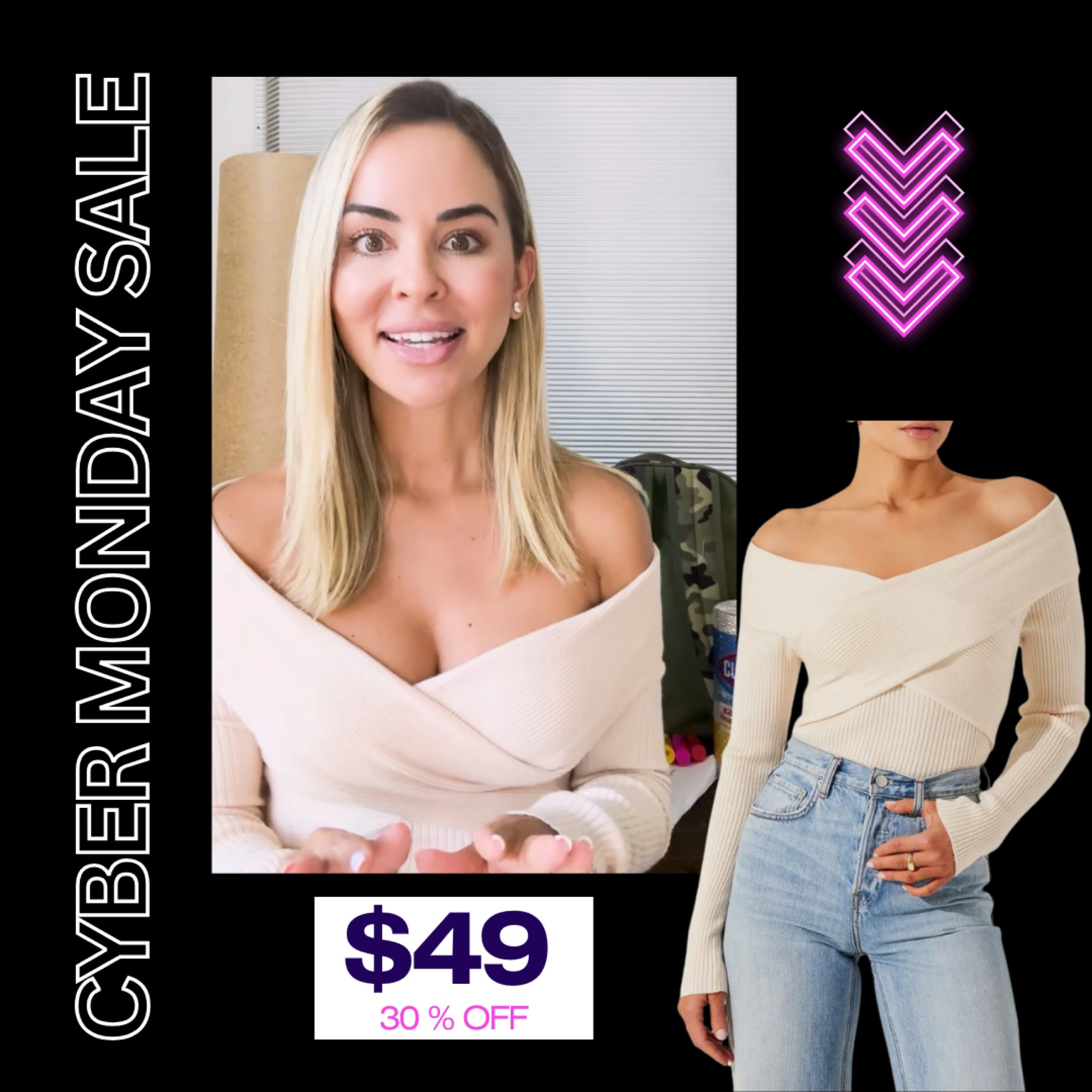 Cyber Monday Sale Pick … Off the Shoulder Sweater Comes in 3 Colors 📸 = @drnicolemartin