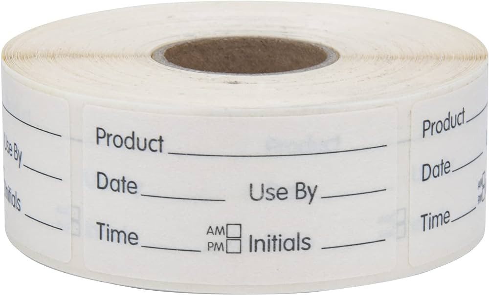L LIKED Use by 1 x 2 Inch Dissolvable Food Storage Labels for Food Rotation Prep roll of 500 Stic... | Amazon (US)