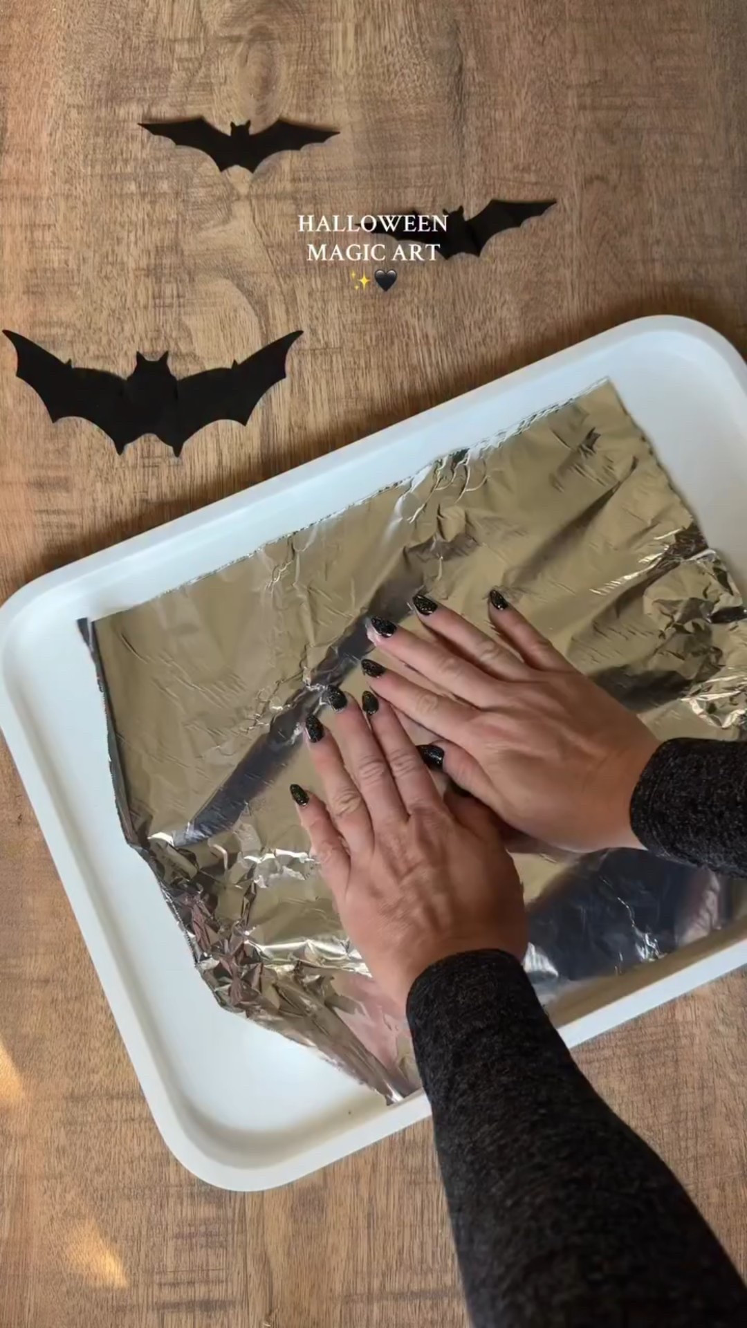 MAGIC ART ✨ 
save to try this fun Halloween craft with your kids 🖤

How to make:
✨ place foil on a tray
✨ use washable markers to color the foil
✨ spray water on the foil
✨ place your outlined drawing onto the foil 
✨ peel back to reveal the magical colored artwork!

#coolart #toddleractivities #halloweencrafts #funart #artsandcrafts

#LTKKids #LTKHalloween #LTKSeasonal