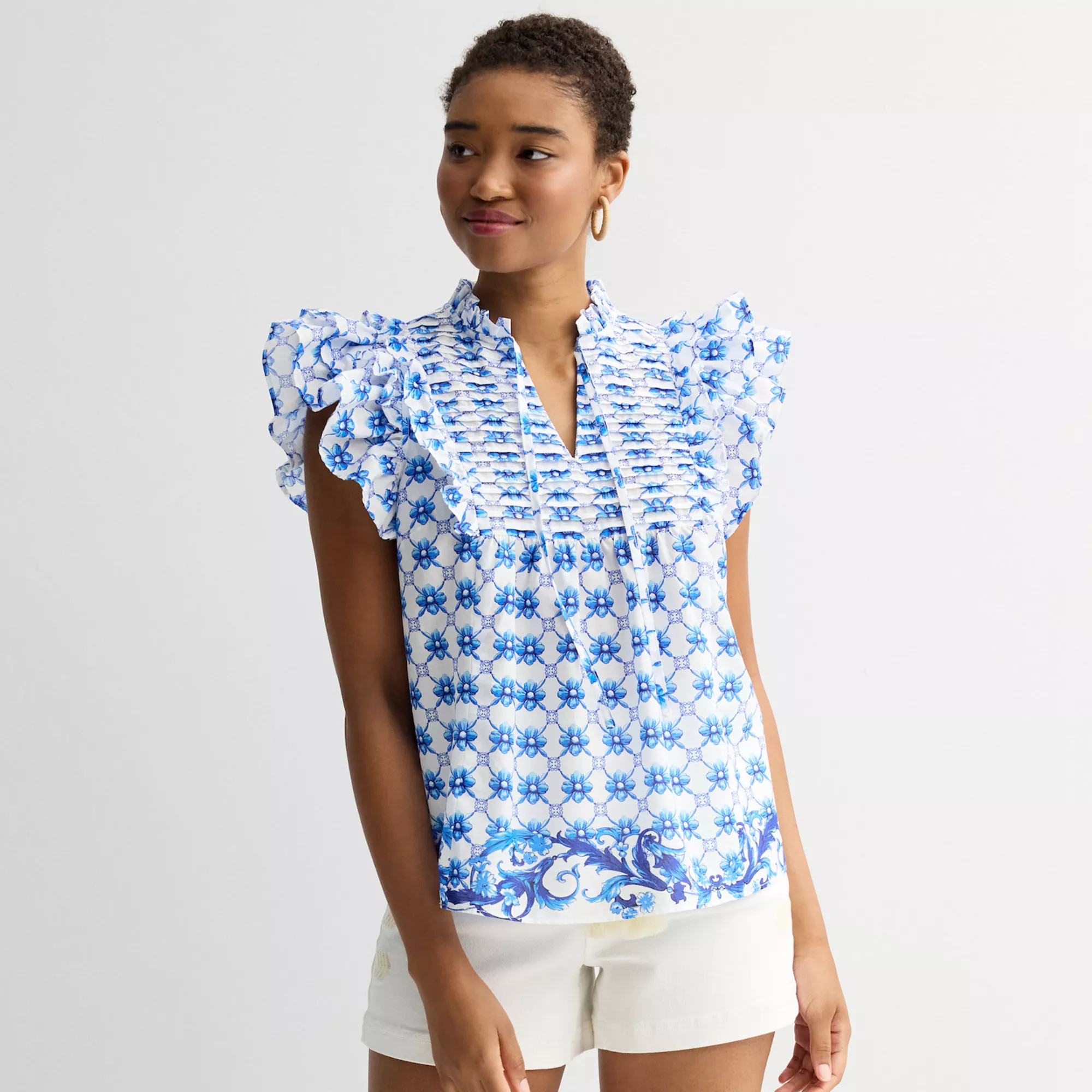 Women's Farmers Market Flounce Sleeve Blouse | Kohl's